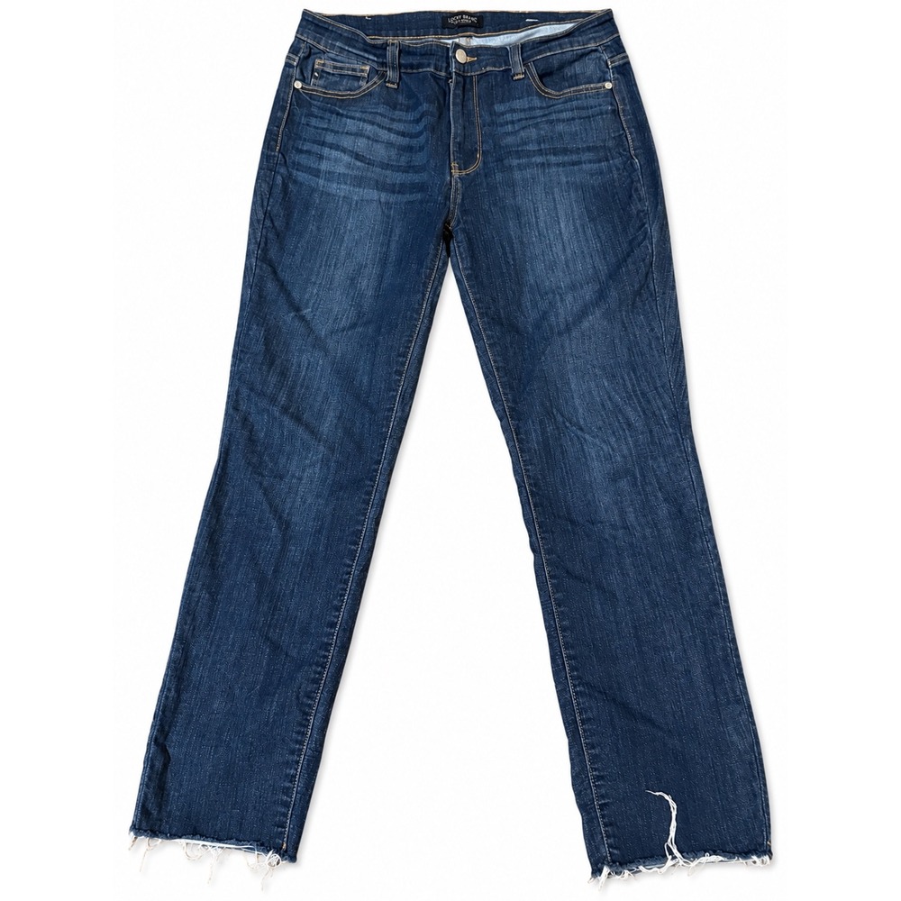 Judy Blue Los Angeles Skinny Fit Jeans Dark Wash Raw Hem Stretchy Size 11/30